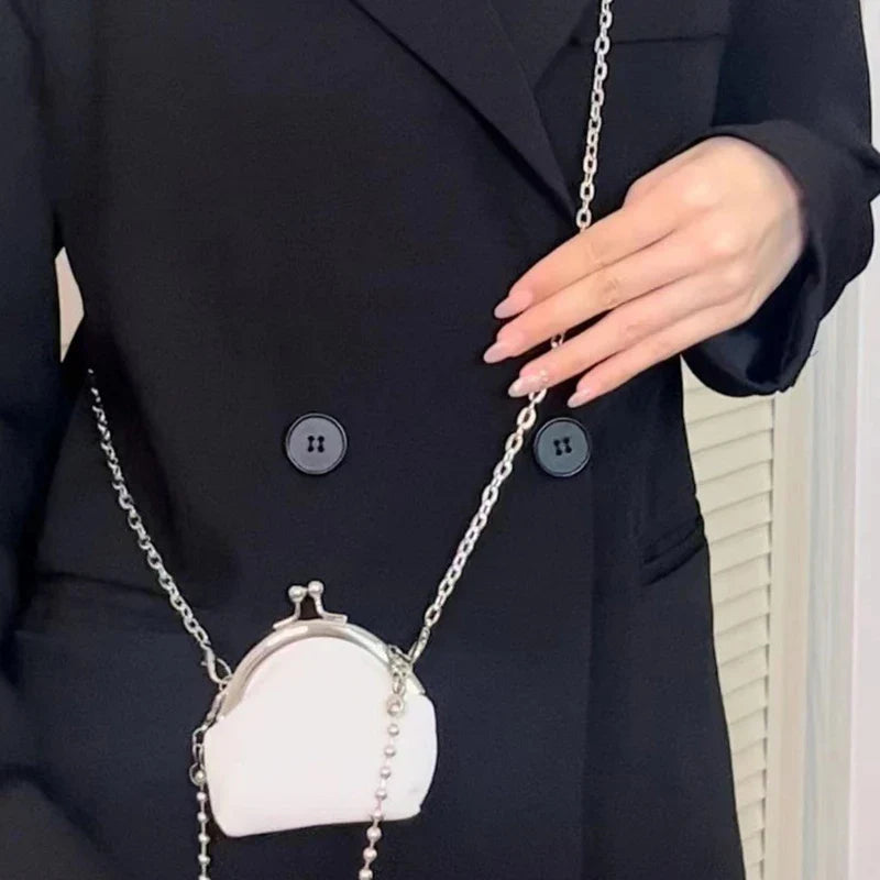 Women's Mini Chain Crossbody Bag – PU Leather Evening Shoulder Bag