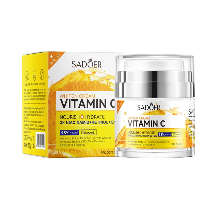 Retinol & Vitamin C Brightening Face Cream – Whitening Moisturizer