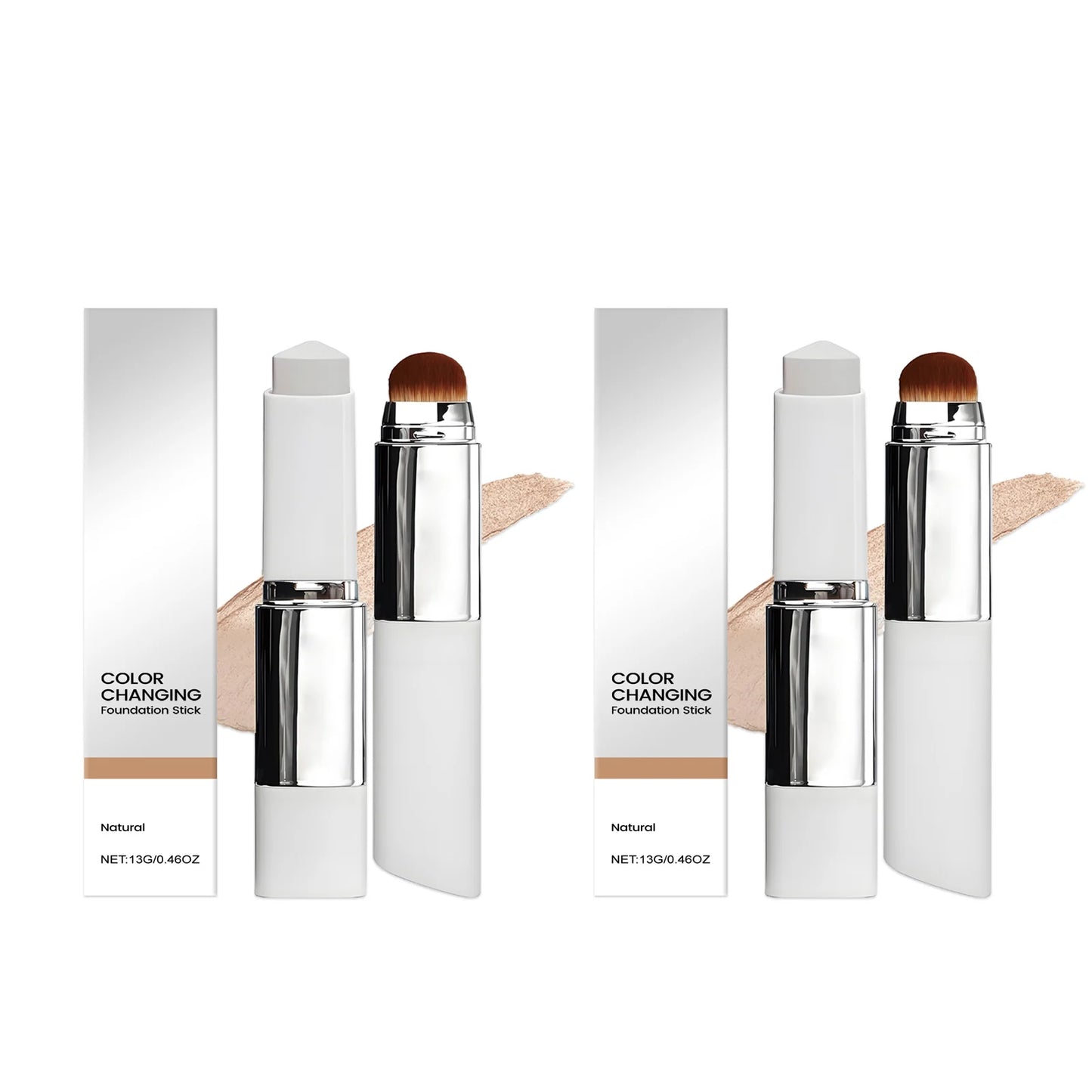 Double-Head Foundation Stick with Brush | Full Coverage Matte
