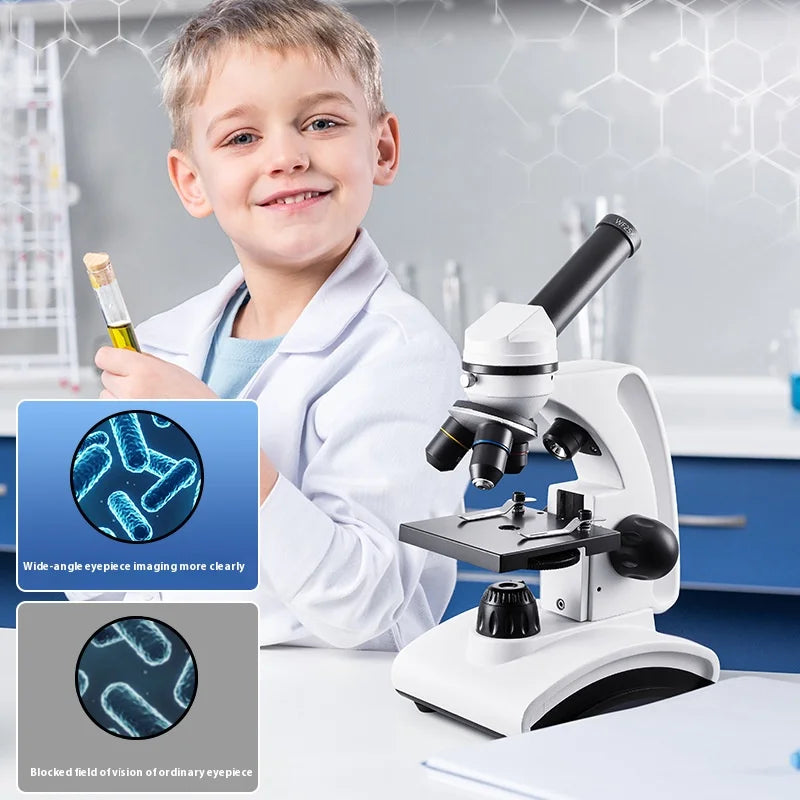 Monocular Microscope Full Optical Hd 2000X Children's Biology Science Popularization Microscope Peaceful Pleasures Health and Wellness