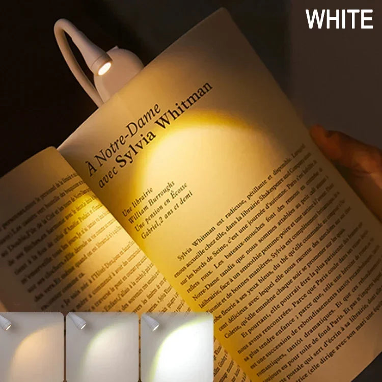 USB Rechargeable LED Book Light – 3 Colors & Dimming