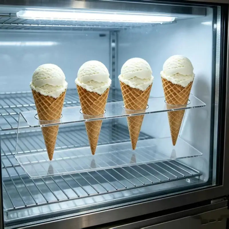 Clear Acrylic Ice Cream Cone Holder & Party Dessert Stand
