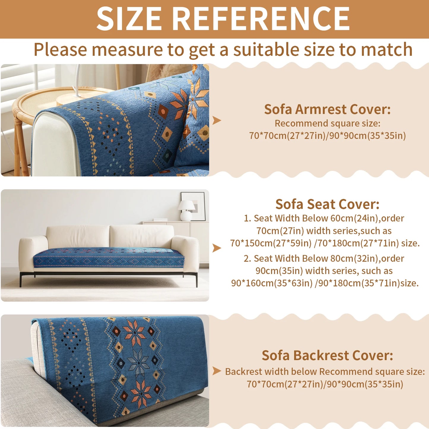Boho Chenille Couch Sofa Covers Geometric Decor for Sofa Seater Non Slip Sectional l Shaped Furniture Protector for Home Room Peaceful Pleasures Health and Wellness