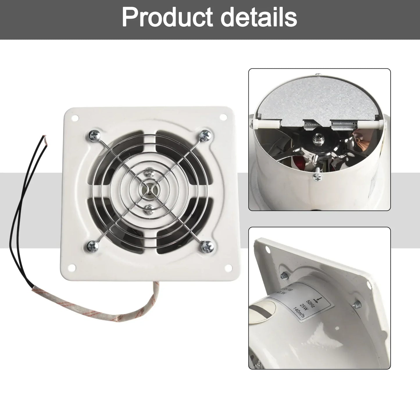 4-Inch Bathroom Exhaust Ventilation Fan 25W – Quiet 50dB