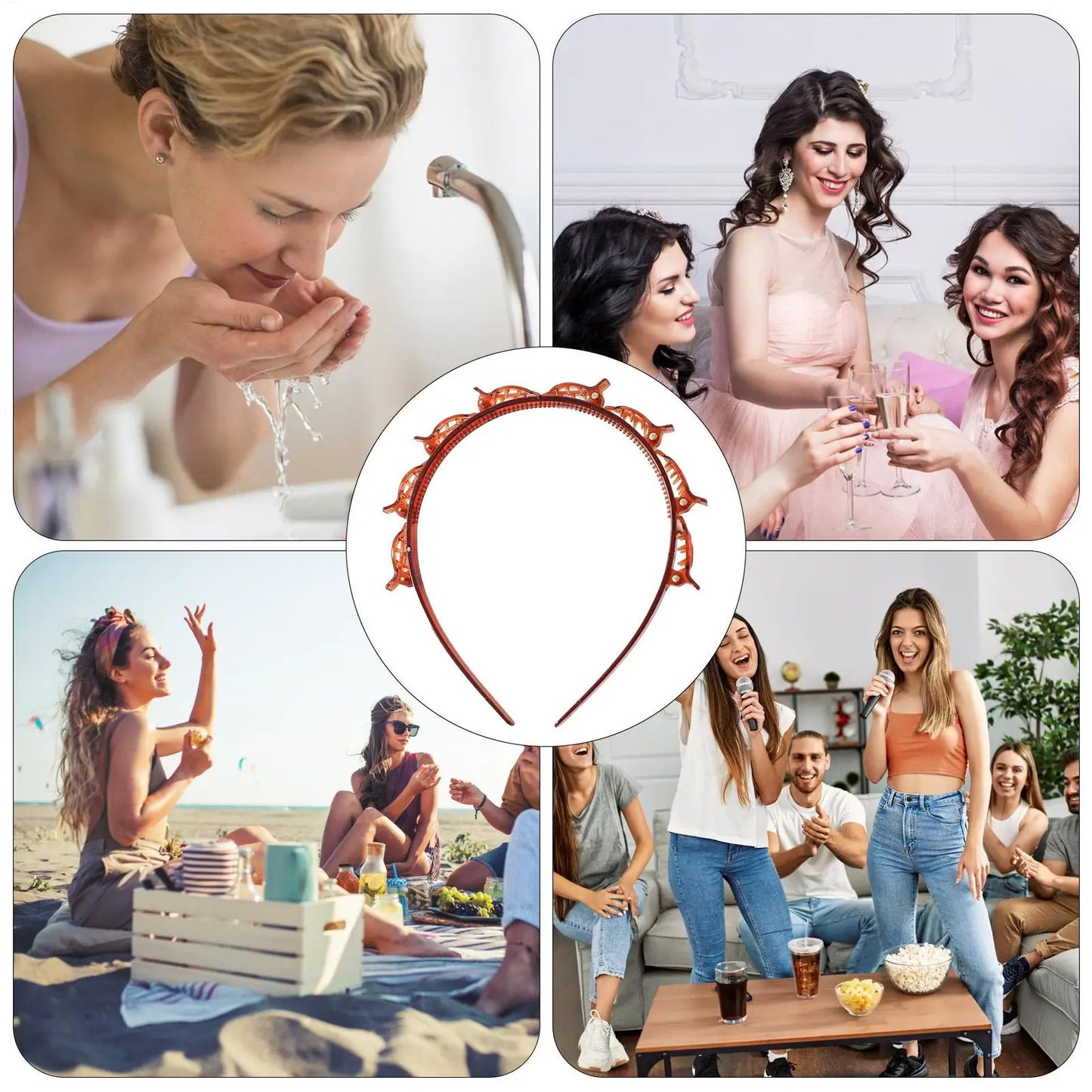 Women's Headband with Clips – Twist, Plait & Bang Styling Hoop