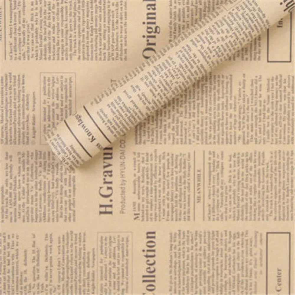 Vintage Newspaper Kraft Gift Wrapping Paper – 50x70cm Sheet