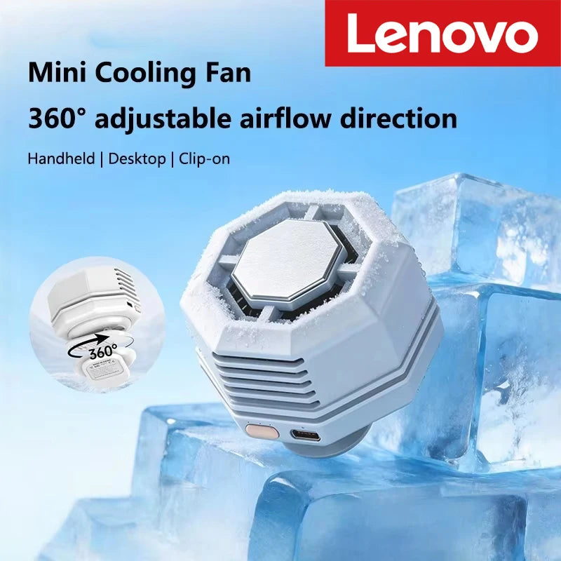Lenovo Clip Fan Mini Portable Strong Cold Wind Desktop 60 Blade 360 ° Adjustment of Wind Multifunctional Fan For Women Men Peaceful Pleasures Health and Wellness