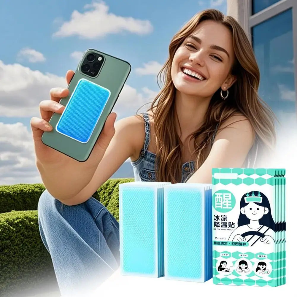 Instant Cooling Patch Phone Cooler Ice Gel Sticker Outdoor Cold Compress for Summer Heatstroke Prevention Phone Accessories Peaceful Pleasures Health and Wellness