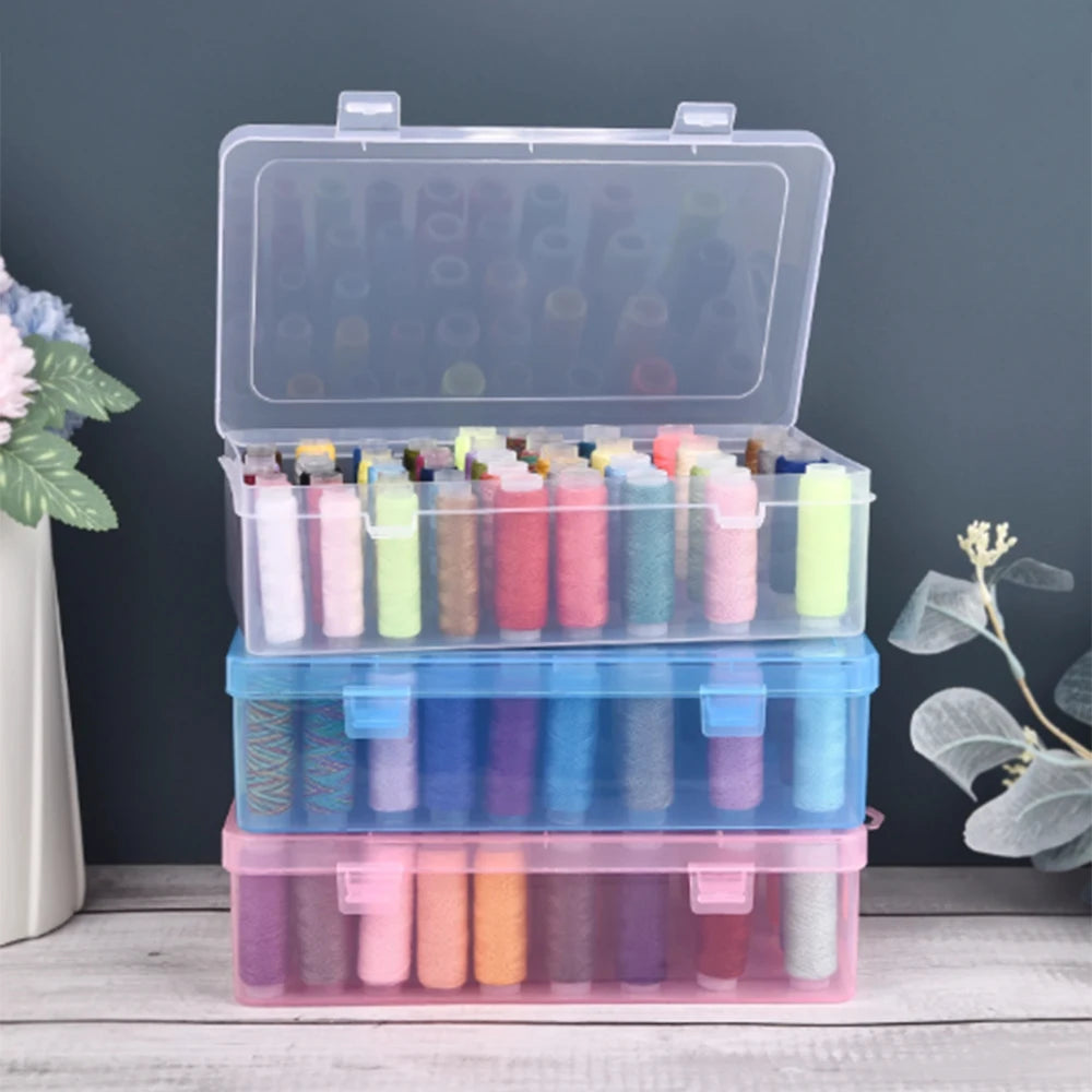 New Sewing Thread Box 42 Pieces Spools Bobbin Carrying Case Container Holder Craft Spool Organizing Case Sewing 24 Spools Peaceful Pleasures Health and Wellness