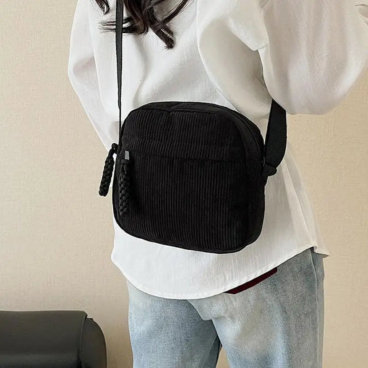 Vintage Corduroy Crossbody Bag – Adjustable Strap Women's Purse Crossbody Bag Oasis Select