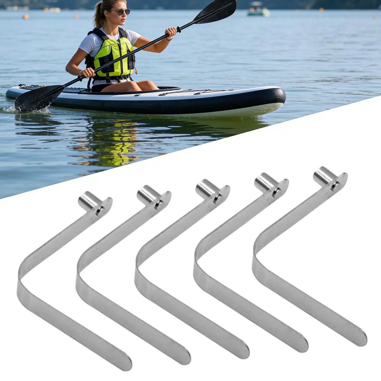 V-Shape Spring Clips 5-Pack – Kayak Paddle & Tent Pole Clamps