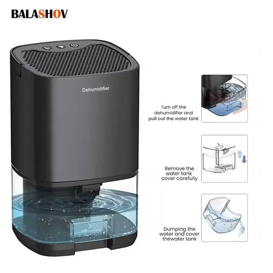 BALASHOV Portable Quiet Dehumidifier | 36W Home Air Dryer Portable Dehumidifier Oasis Select