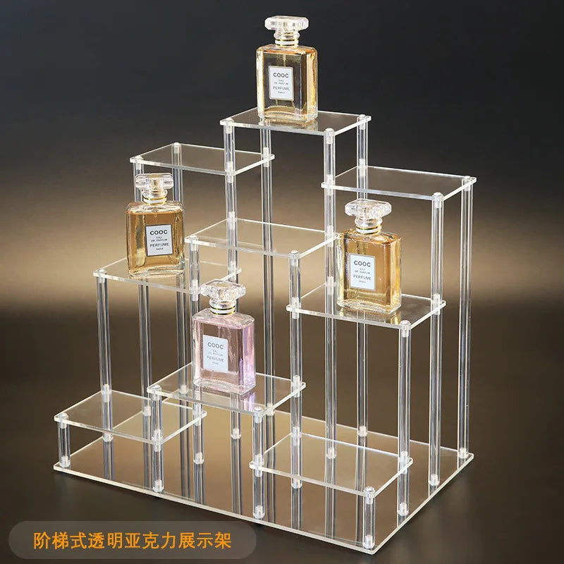 Acrylic Multi-Layer Tiered Display Rack & Storage Shelf