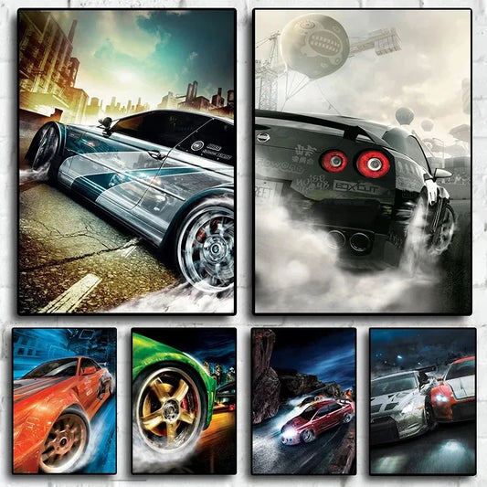Rally Need for Speed Art Posters Canvas Painting Wall Prints Pictures Living Room Home Decor Vintage World Famous Racing Car Peaceful Pleasures Health and Wellness