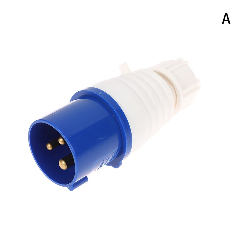 New 220V 16A 3 Pin Industrial Waterproof Plugs/Socket Male/Female Connector IP44 2P For Caravan Motorhome Trailer Truck Yacht Peaceful Pleasures Health and Wellness A