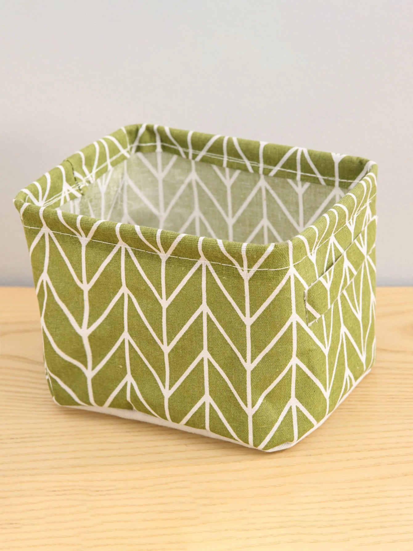 Random Cotton Hemp Storage Basket with Handheld Printed Tabletop, Miscellaneous Sorting Cabinet, Small Clothing, Fabric Storage Peaceful Pleasures Health and Wellness green