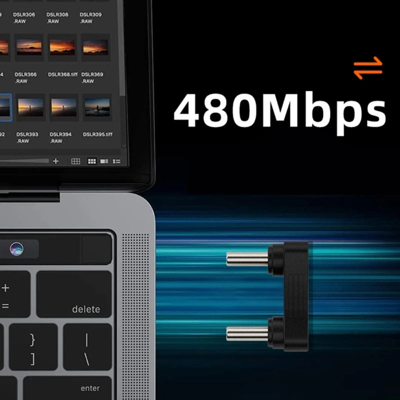 180° USB-C to USB-C Adapter | PD 65W Fast Charging U-Shape Peaceful Pleasures Health and Wellness