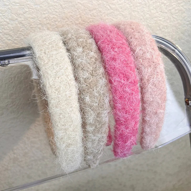Autumn Winter Imitation Mink Fur Headband for Women Thickened Wide Band Hair Hoop Solid Color Warm Headwear New Hair Accessory Peaceful Pleasures Health and Wellness