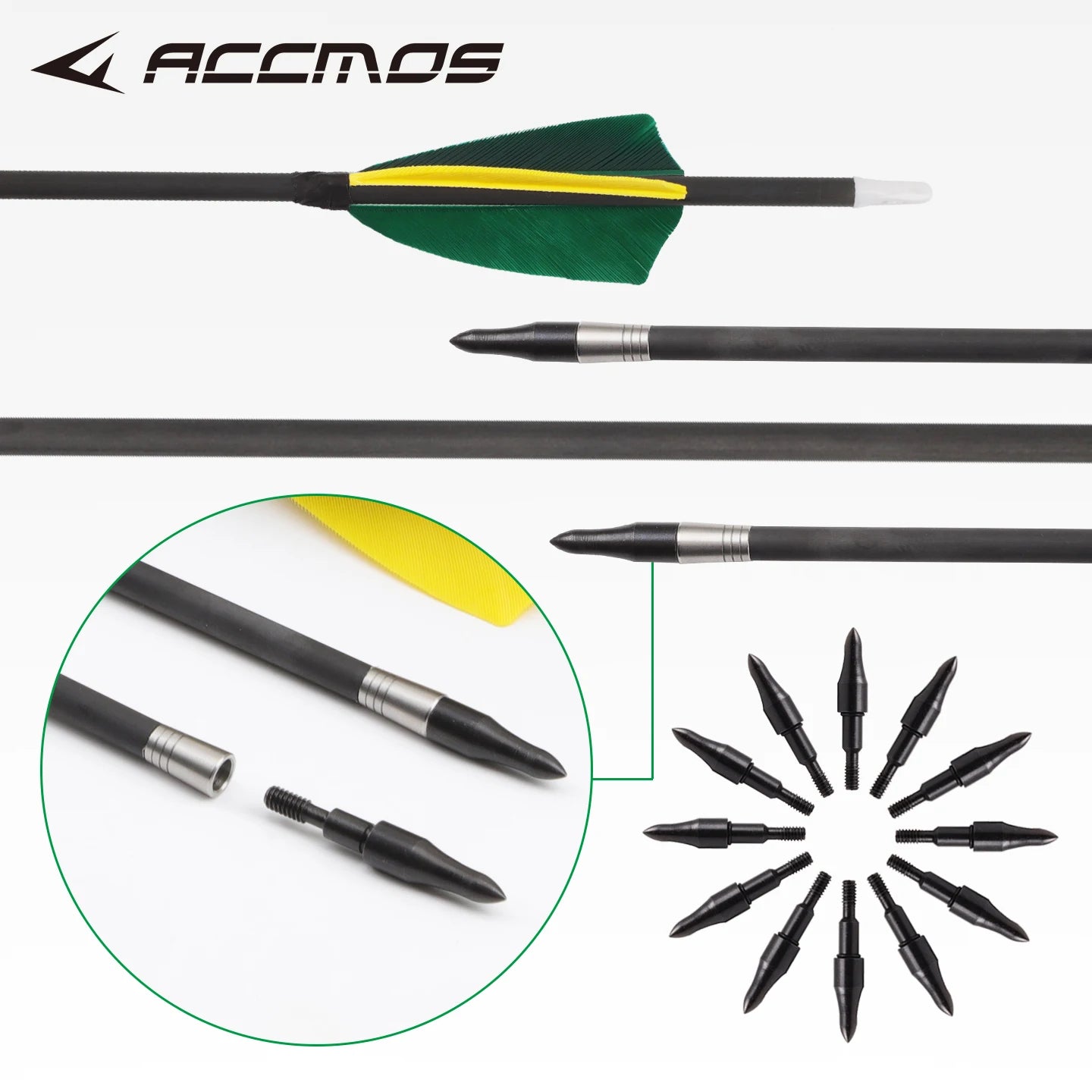 ACCMOS ID5 2 Pure Carbon Arrows 0 001 Straightness 32 Cut 3 Shield