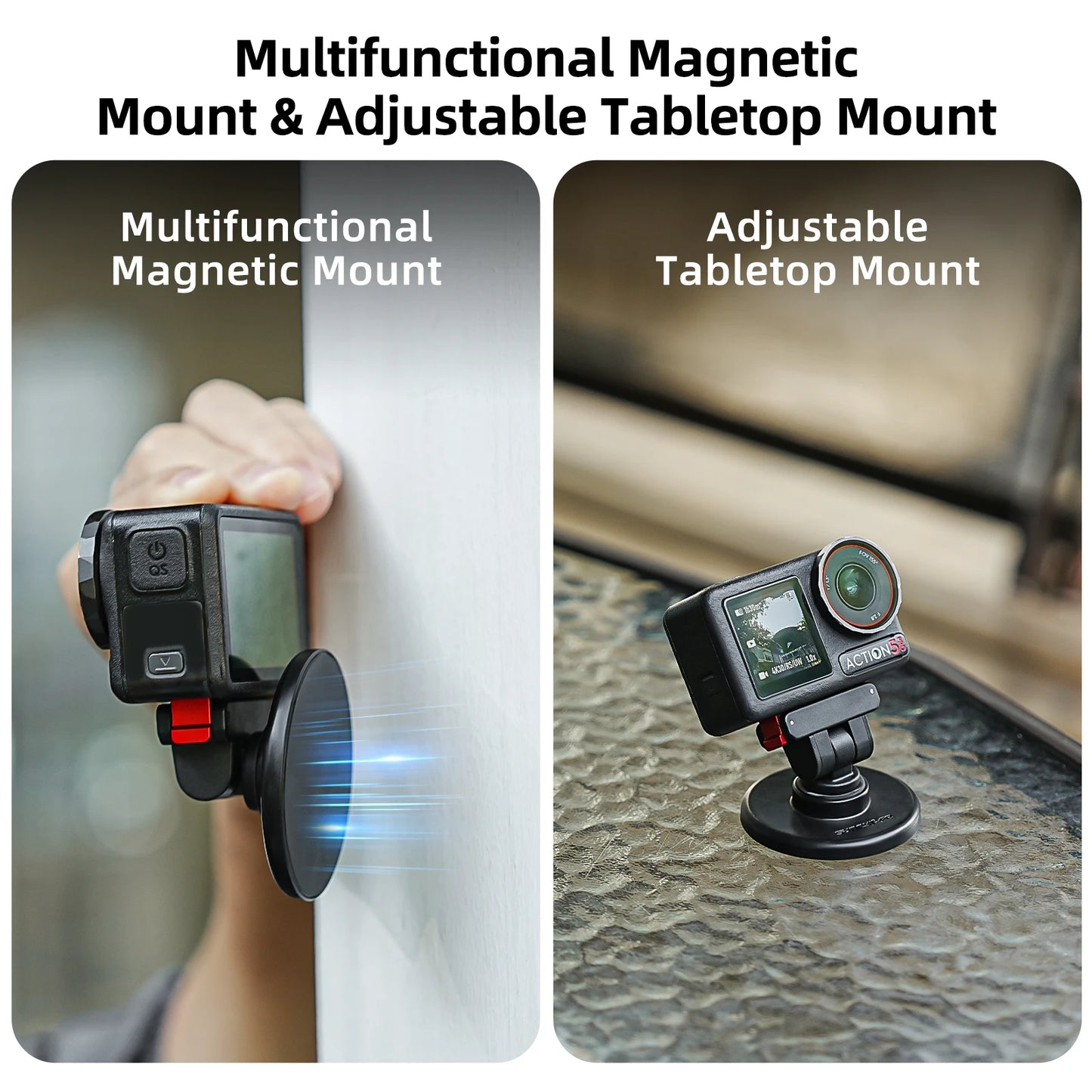 Multi-Functional Magnetic Base+Adapter For DJI OSMO 360 Quick-Release Magnetic Base For Action 5 Pro/4/3/2 Adjustable Base Mount Peaceful Pleasures Health and Wellness