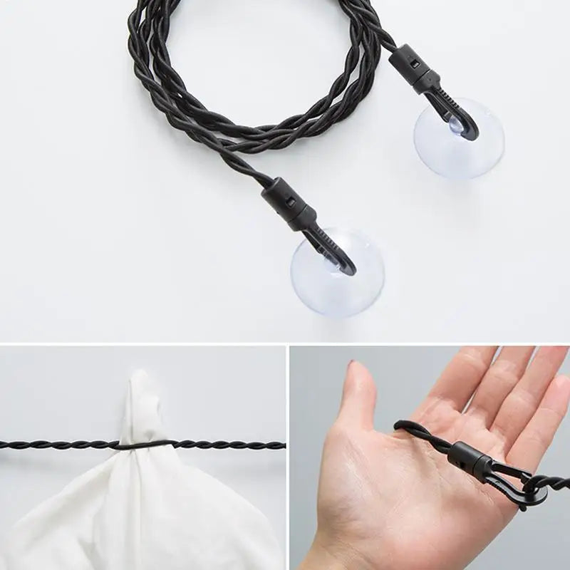 Travel Clothesline Retractable Clothesline Outdoor Foldable Anti-Slip Hook Windproof Heavy Duty Wire for Bathroom Balcony Hotel Peaceful Pleasures Health and Wellness