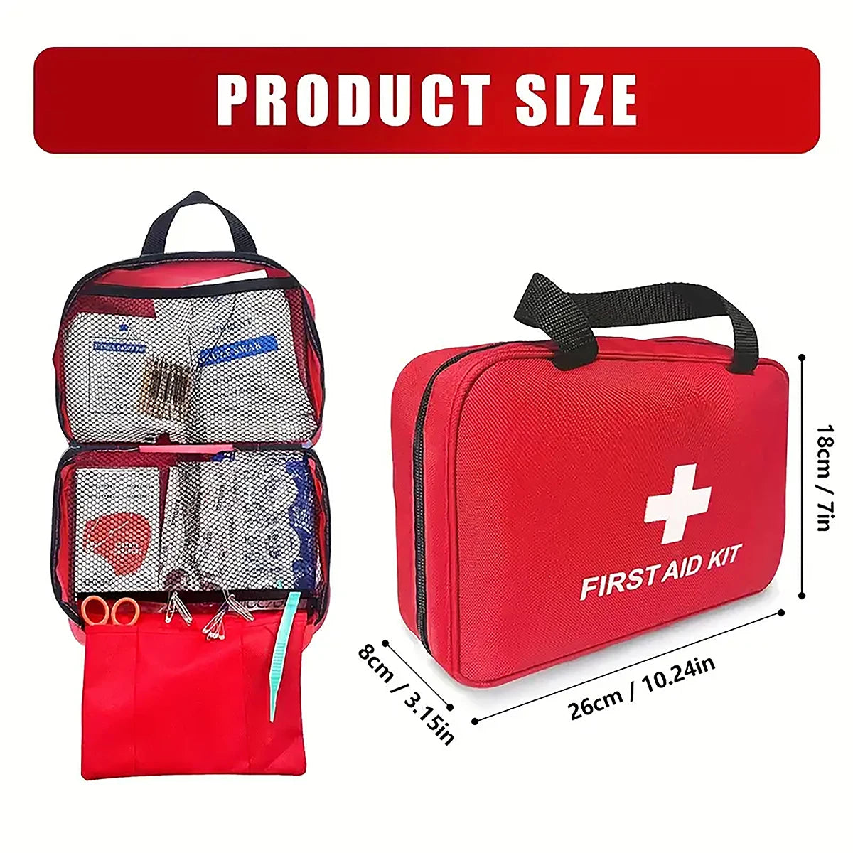 First Aid Kit For Home & Outdoor Activities Comprehensive Easy To Carry Emergency Equipment Supplies For Hiking Survival Kits Peaceful Pleasures Health and Wellness