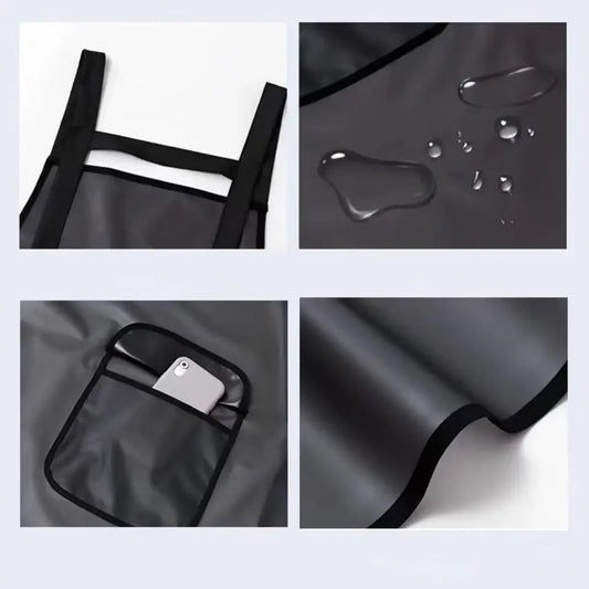 Transparent Black PVC Waterproof Kitchen Apron Oil Resistant Household Work Apron Dirt-Proof Cleaning Aprons for Practical Use Peaceful Pleasures Health and Wellness