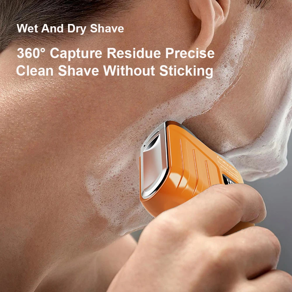 Portable Mini Electric Shaver for Men Beard Trimmer Men's Electric Razor USB Rechargeable Dual Blade Electric Shaving Machine Peaceful Pleasures Health and Wellness