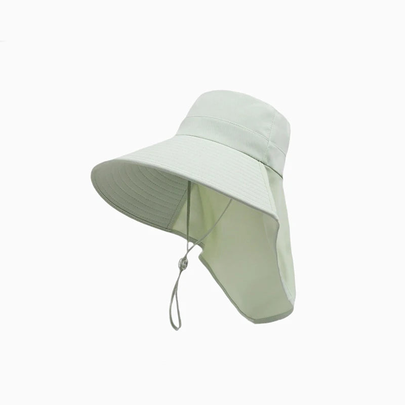 A Large Shawl Sun Hat Covering The Face Windproof and UV-resistant A Versatile Cycling Sun Hat A Fisherman's Hat for Women Peaceful Pleasures Health and Wellness green