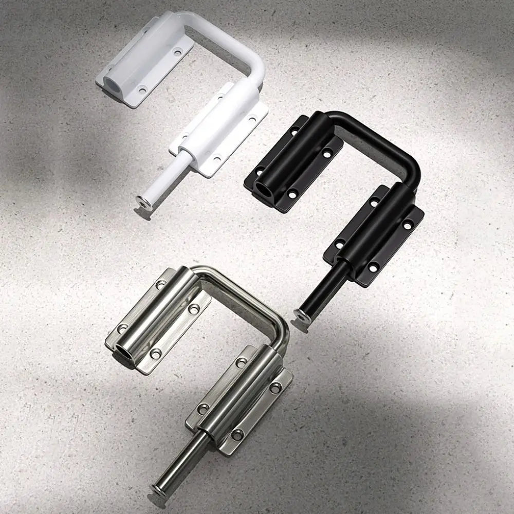 No-Drill Aluminum Door Latch Lock | 90/180° Anti-Theft Buckle