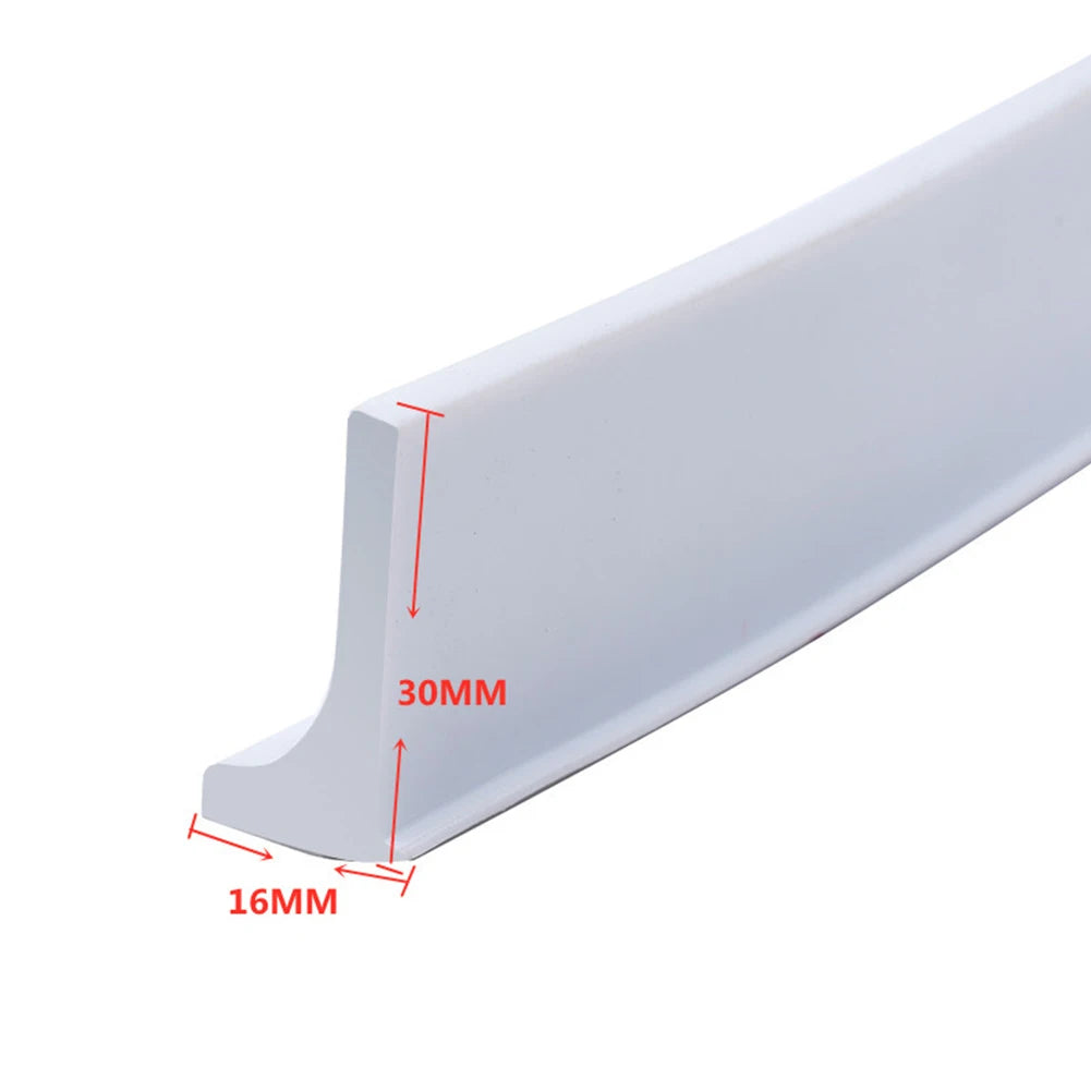 Silicone Shower Barrier Bathroom Water Stopper Retaining Strip