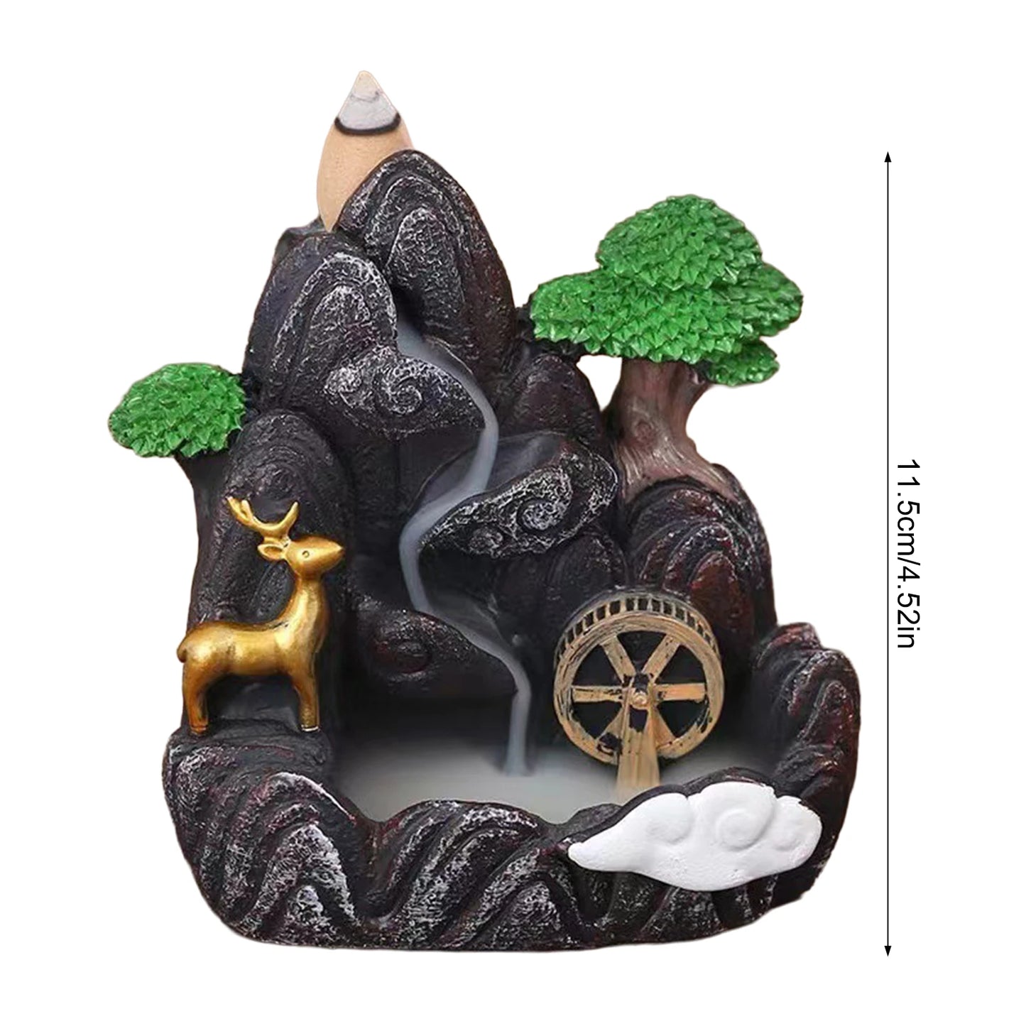 Resin Ceramic Backflow Incense Burners Home Decor Diffuser with Unique Smoke Downward Flow Design for Living Room Bedroom Peaceful Pleasures Health and Wellness B