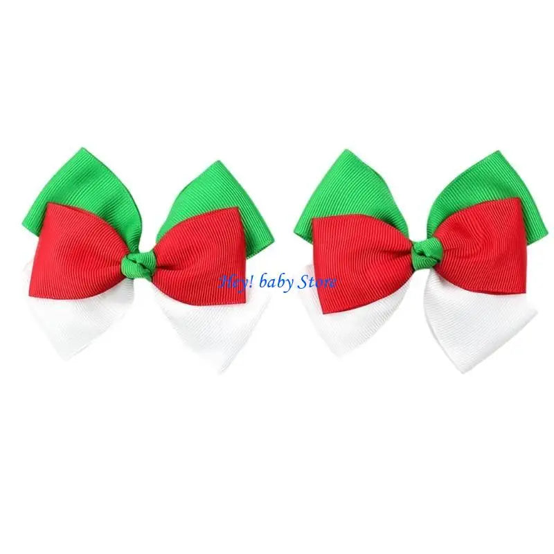 Christmas Bowknot Hair Clips | Holiday Hair Bows Pack of 2