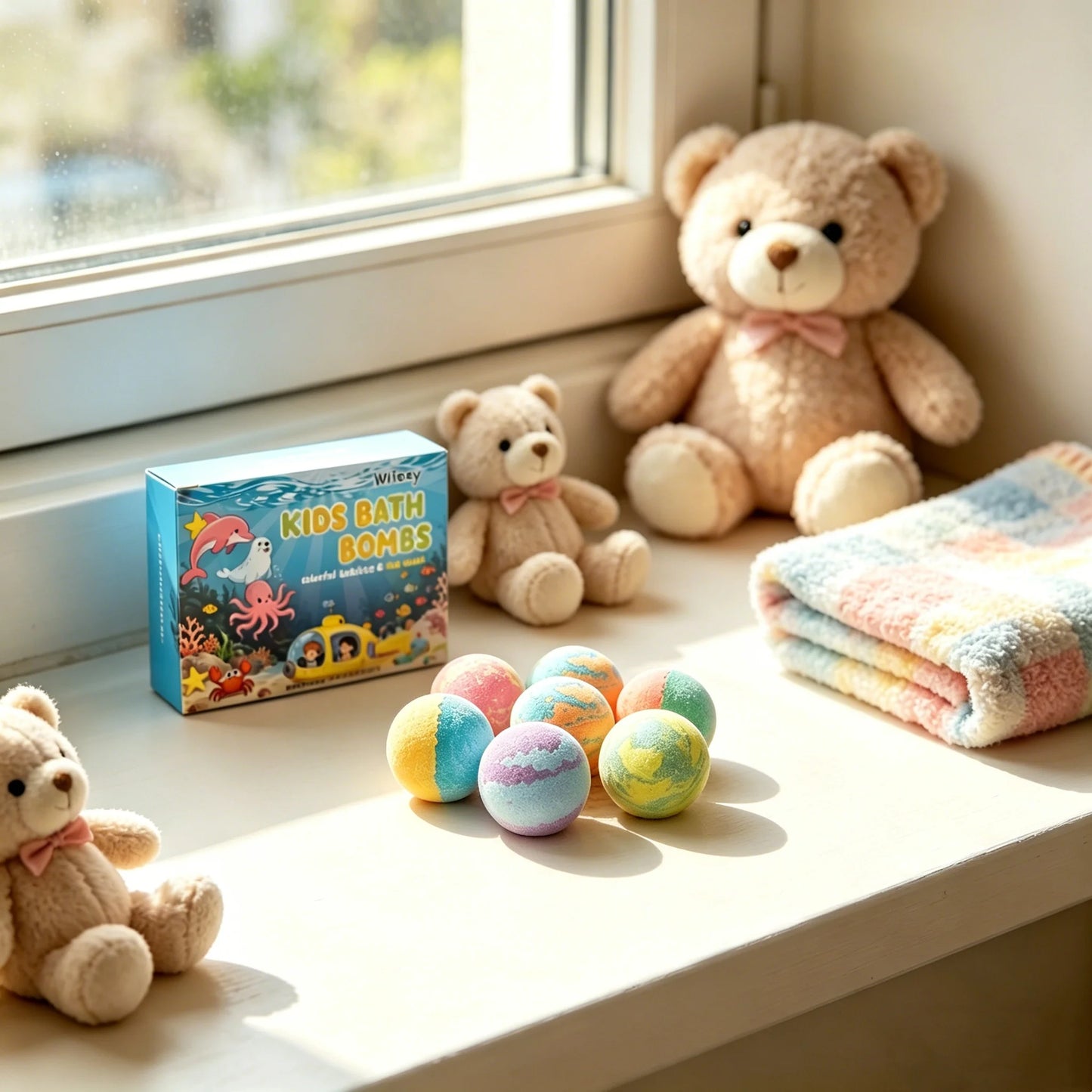 6-Piece Colorful Fizzy Bath Balls Gift Set – Kids & Adults