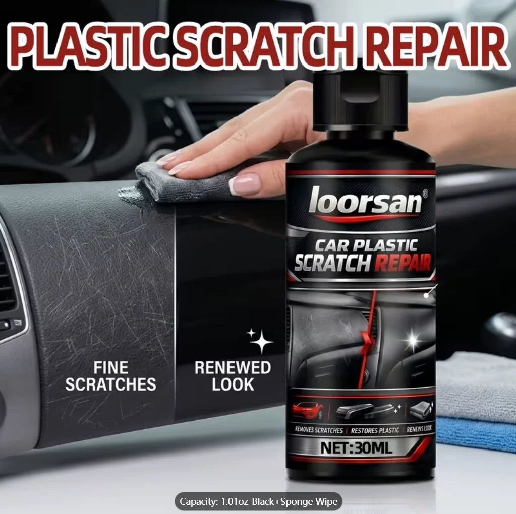 Car Plastic Scratch Repair & Dashboard Restorer with Sponge