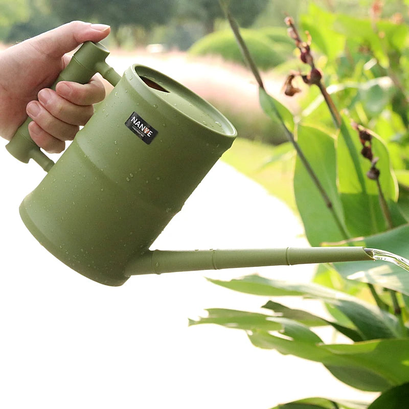 Gardening flowers and green plants plastic bamboo tube long mouth watering kettle courtyard home special watering kettle Peaceful Pleasures Health and Wellness