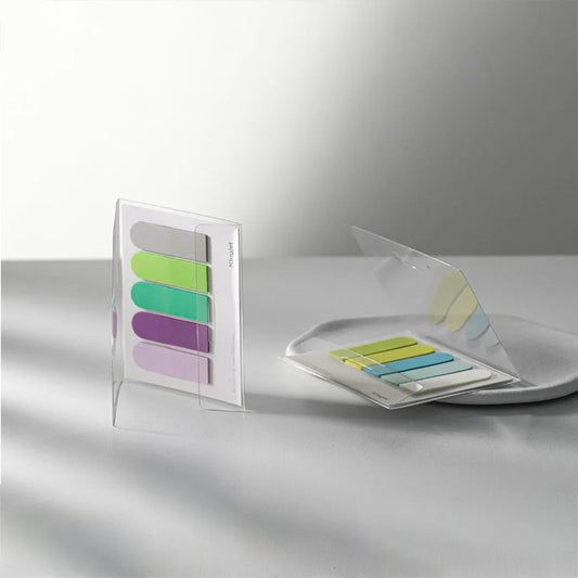 100 Sheets Japanese Minimalist Semi Transparent PET Index Sticky Peaceful Pleasures Health and Wellness