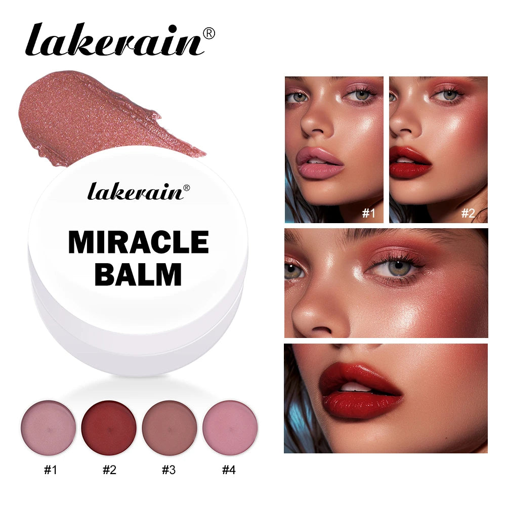 3 In 1 Solid Pearl Blush Cream Monochrome Woman Blush Paste Cheek Ulti-purpose For Eyes Lips Makeup Blush Stick Korean Cosmetics Peaceful Pleasures Health and Wellness