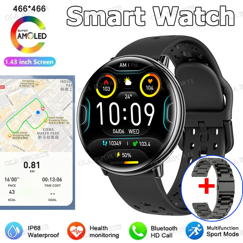 For Amazfit Active 2 GPS Smart Watch Men Women Ai GPT Amoled Waterproof Sport SmartWatch Compass NFC BT Call Watches for Peaceful Pleasures Health and Wellness Bk20Szstrap 1 Active 2 Version