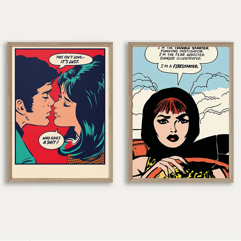Anime Vintage Canvas Wall Art | Unframed Pop Art Poster Print