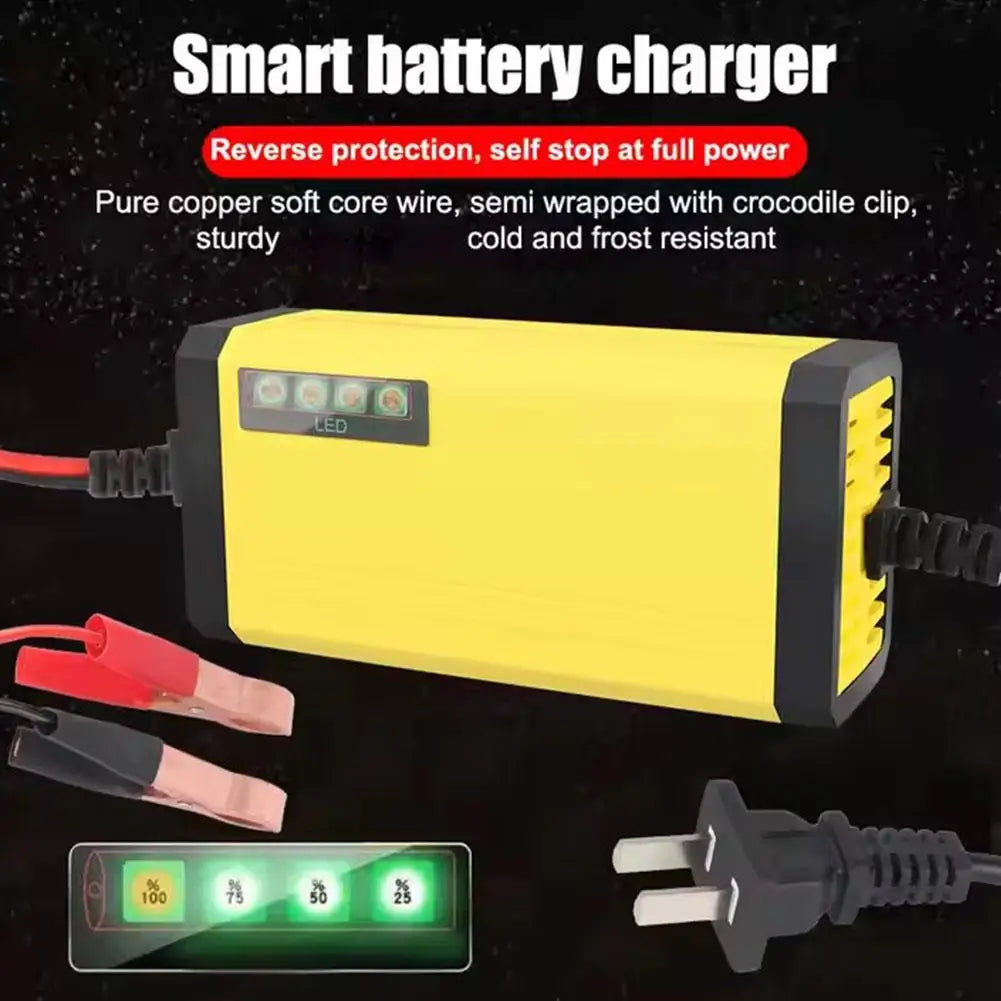 12V 2A Car Battery Charger Fast Charging Wet Dry-Lead Acid Battery LED Display Motorcycle Truck Battery Charger Peaceful Pleasures Health and Wellness