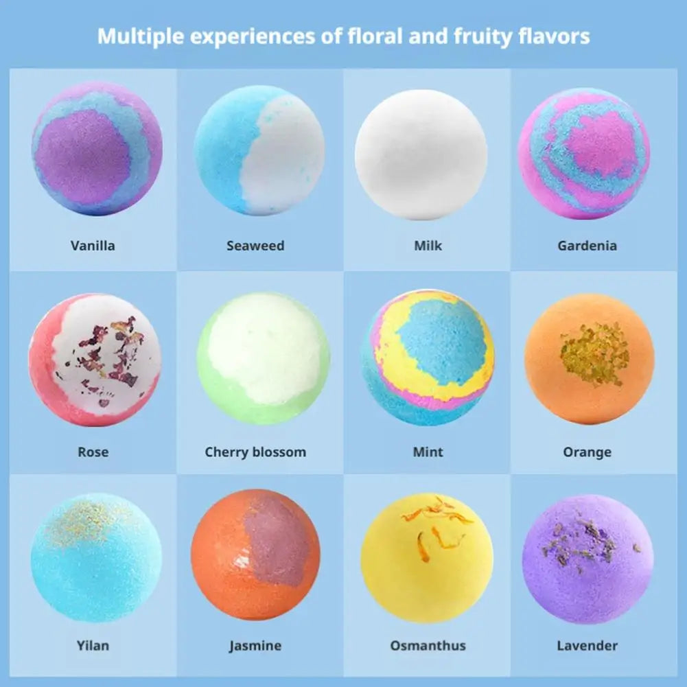 12-Piece Luxury Bath Bomb Set | Flowers, Essential Oils & Toys