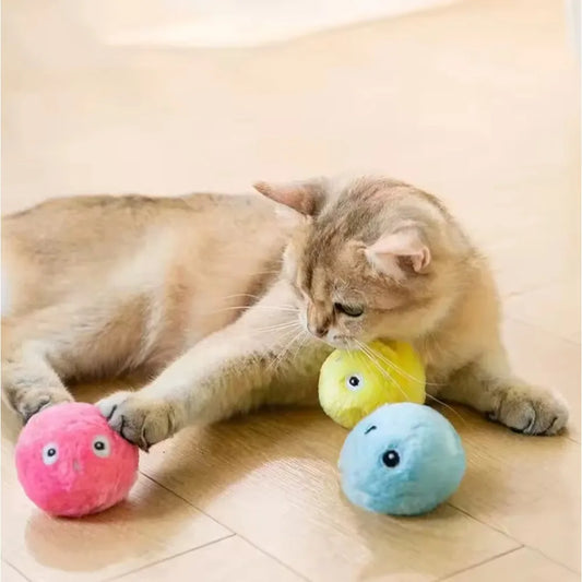Interactive Electric Catnip Ball Cat Toy – Plush Squeaky Kitten Interactive Cat Toy Peaceful Pleasures Health and Wellness