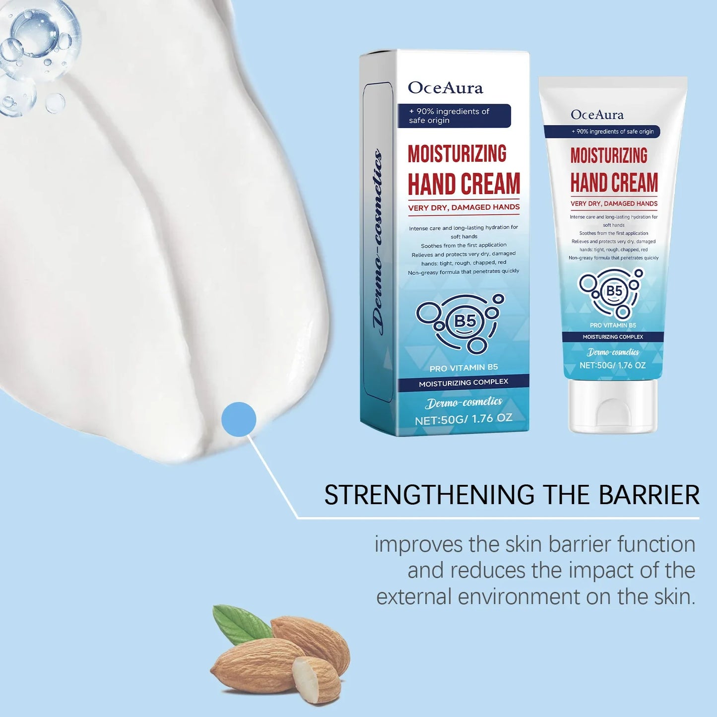 OceAura Vitamin E Hand Cream – Moisturizing & Brightening 50g