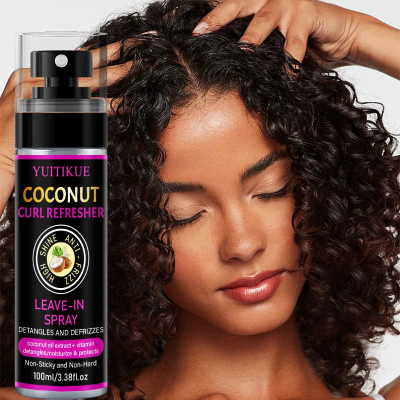 YUITIKUE Coconut Curl Refresher Spray | Leave-In Detangler