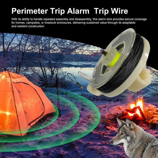 Perimeter Alarm Trip Wire Camping Perimeter Alarm Trip Line Weatherproof Early Warning Security System For Camping Outdoor Peaceful Pleasures Health and Wellness