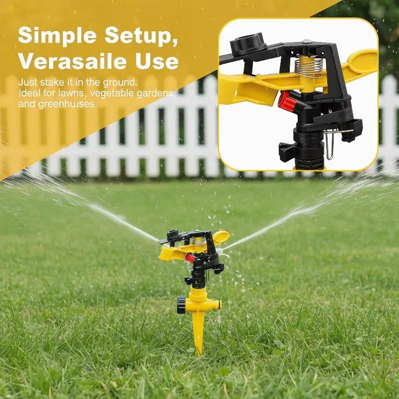 360° Rotary Impact Sprinkler – Adjustable Lawn & Garden Irrigation