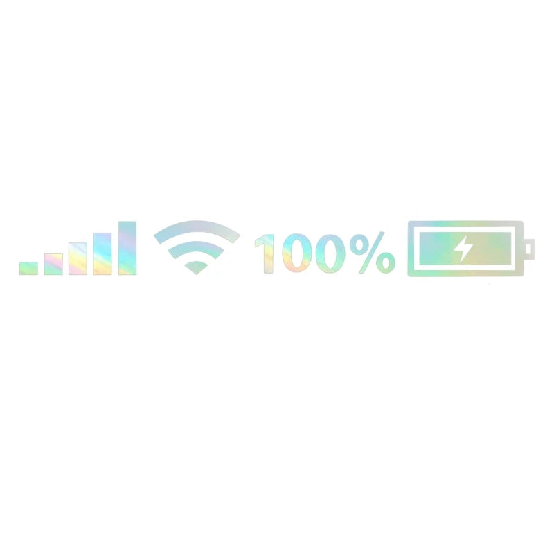 Funny Reflective Car Vinyl Stickers – WiFi & Battery Decals