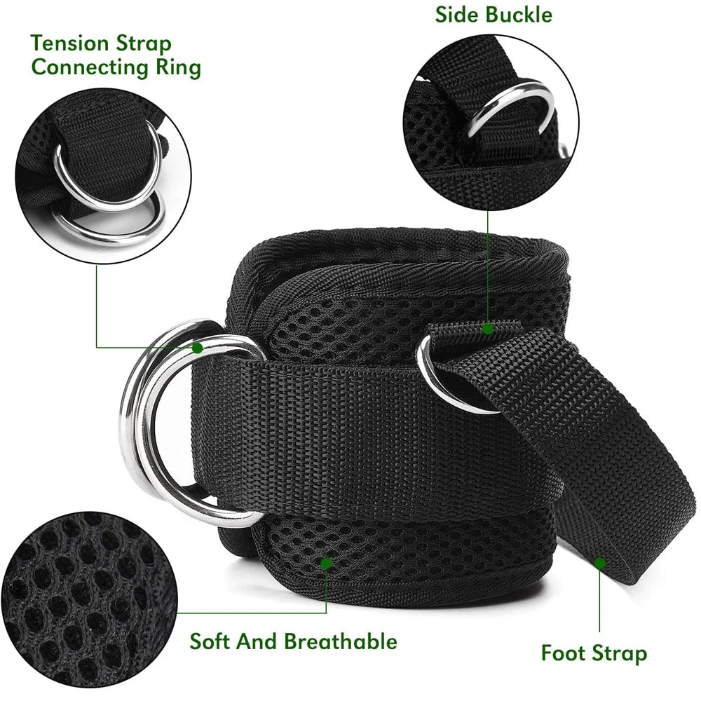 1PCS/2PCS Ankle Straps for Cable Machines Kickbacks - Adjustable Comfort Ankle Cable Attachments for Gym Ankle Cuff Women Men Peaceful Pleasures Health and Wellness