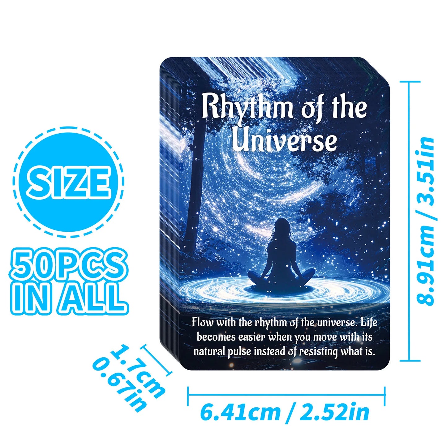 50PCS Tarot Cards with Forest God Design for Party Games and Family Entertainment Peaceful Pleasures Health and Wellness
